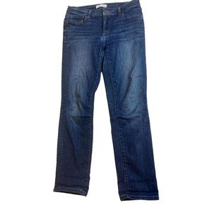 Ann Taylor Loft Woman Skinny Crop Jeans Denim Stretch 5 Pockets Blue Size 27/4